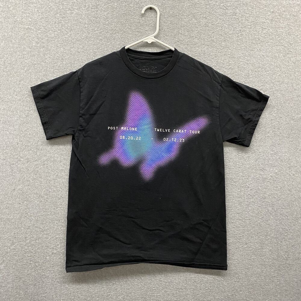 Post Malone Twelve Carat Tour Butterfly Graphic T-Shirt Medium Concert 2022
